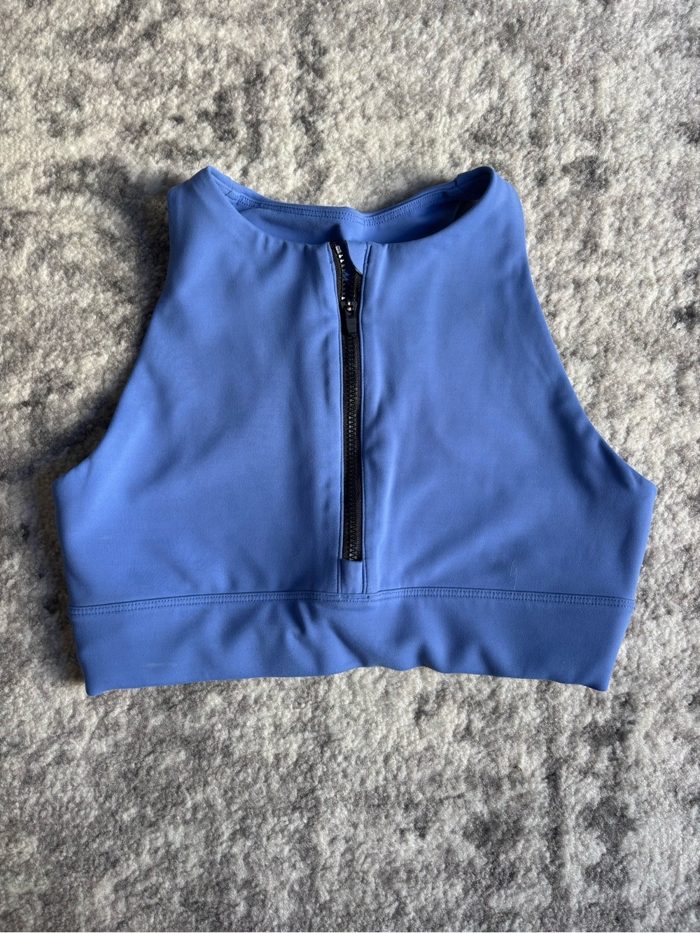 Peloton Periwinkle High-Neck Zip-Front Crop Top